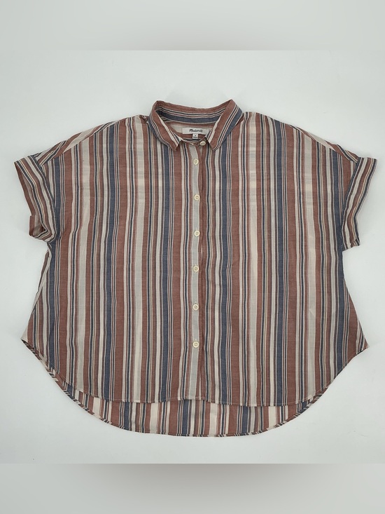 Madewell Tops - Madewell Ladies Striped Collard Button Cropped Casual Shirt